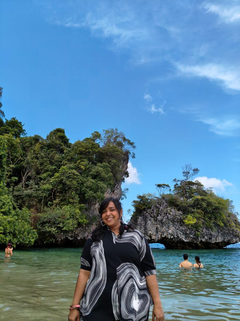 Dr. Nuzhat Jahan exploring a tropical island