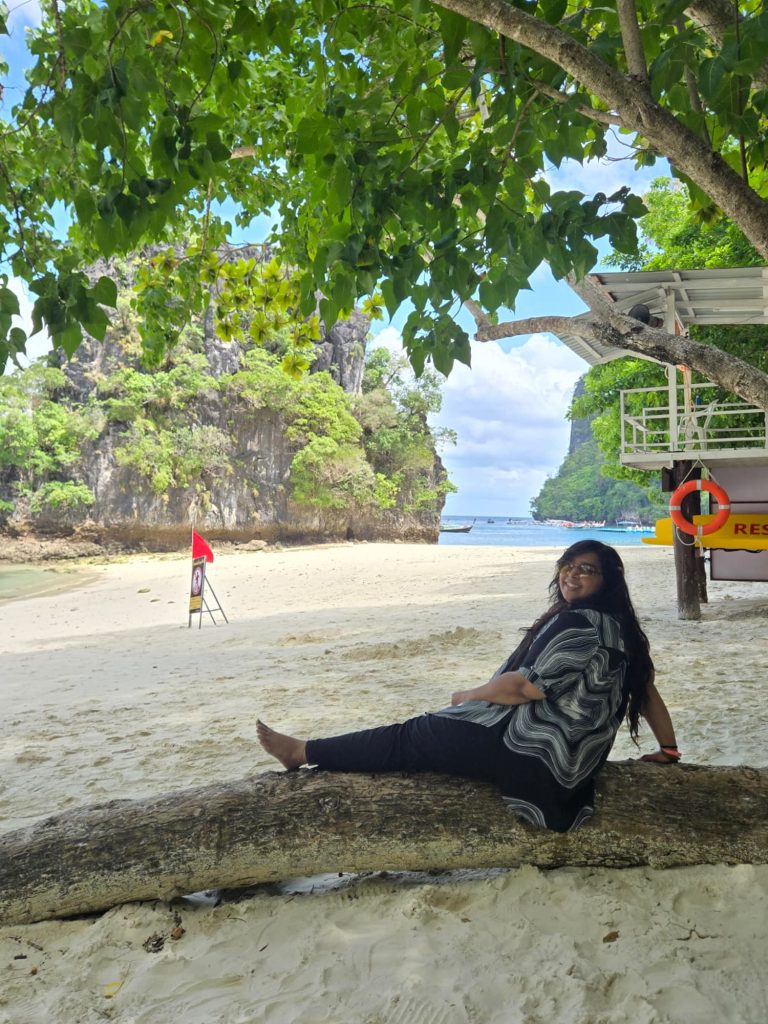 Relaxing on a tropical beach in Thailand